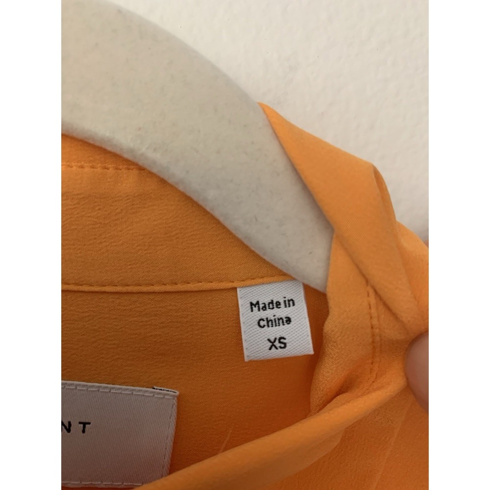 Equipment Blouse 100% Silk Bright Orange XS Quiet Luxury Old Money Elevated - Picture 3 of 8